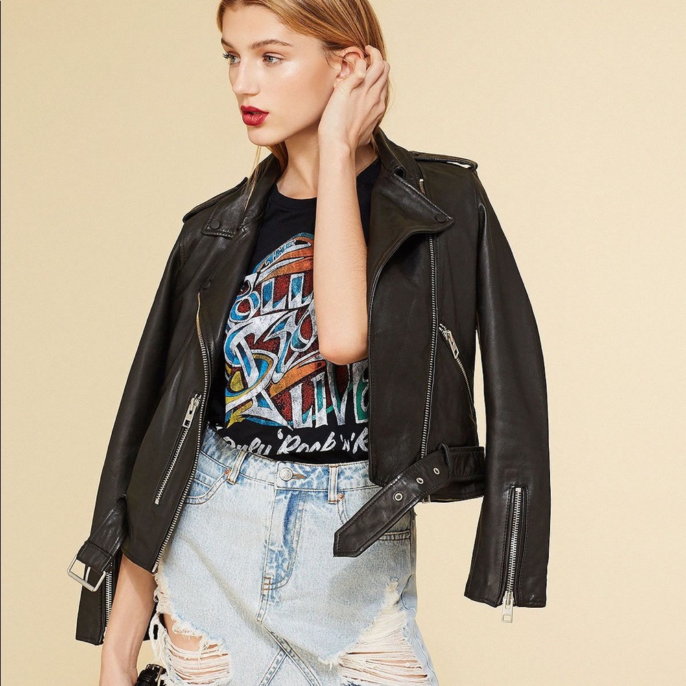 EUC AllSaints Leather Balfern Motorcycle Jacket